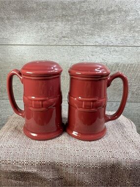 Longaberger Woven Traditions Paprika Red Stovetop Salt & Pepper Shaker Set